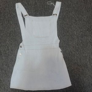 Zara light blue overall dress